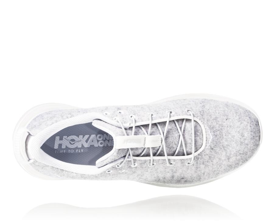 Running Shoes Womens - Hoka One One Hupana Flow Wool - Grey - WCMOJDV-72